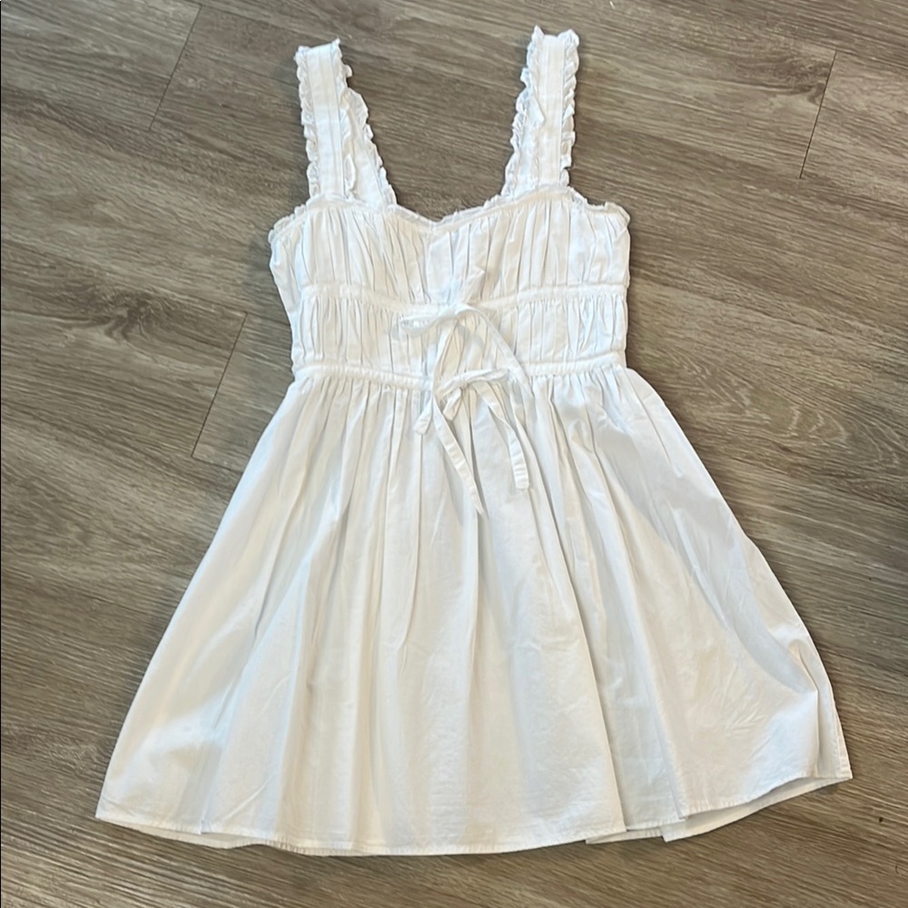 TOPSHOP poplin mini fit and flare corset waist dress size 2